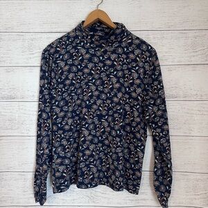 Sundance Floral Print Turtleneck Long Sleeve Top.